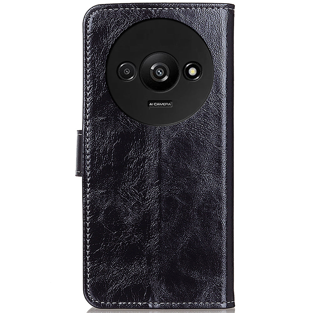 For Xiaomi Redmi A3 / Poco C61 4G PU Leather Case Cell Phone Back Cover Retro Phone Shell