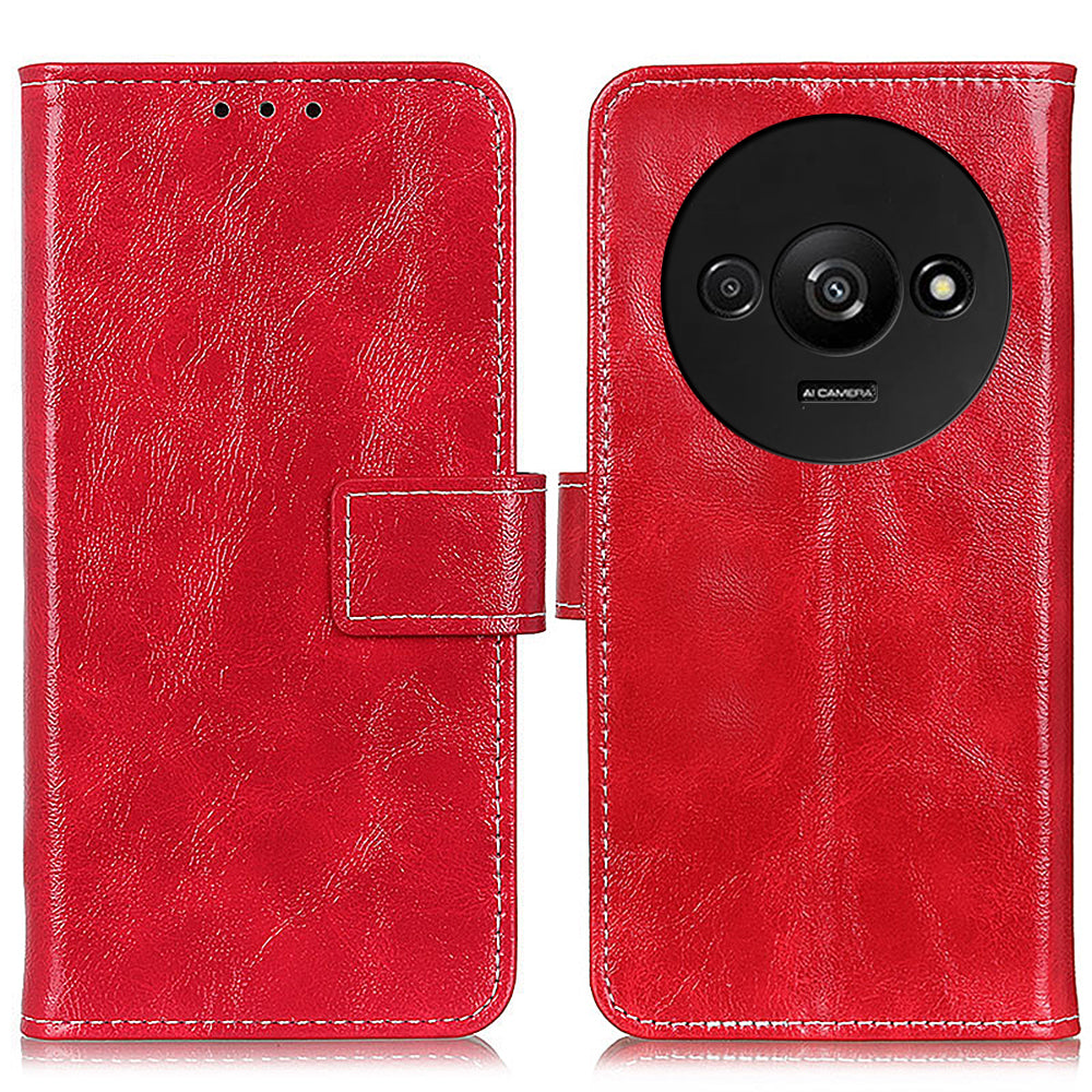 For Xiaomi Redmi A3 / Poco C61 4G PU Leather Case Cell Phone Back Cover Retro Phone Shell