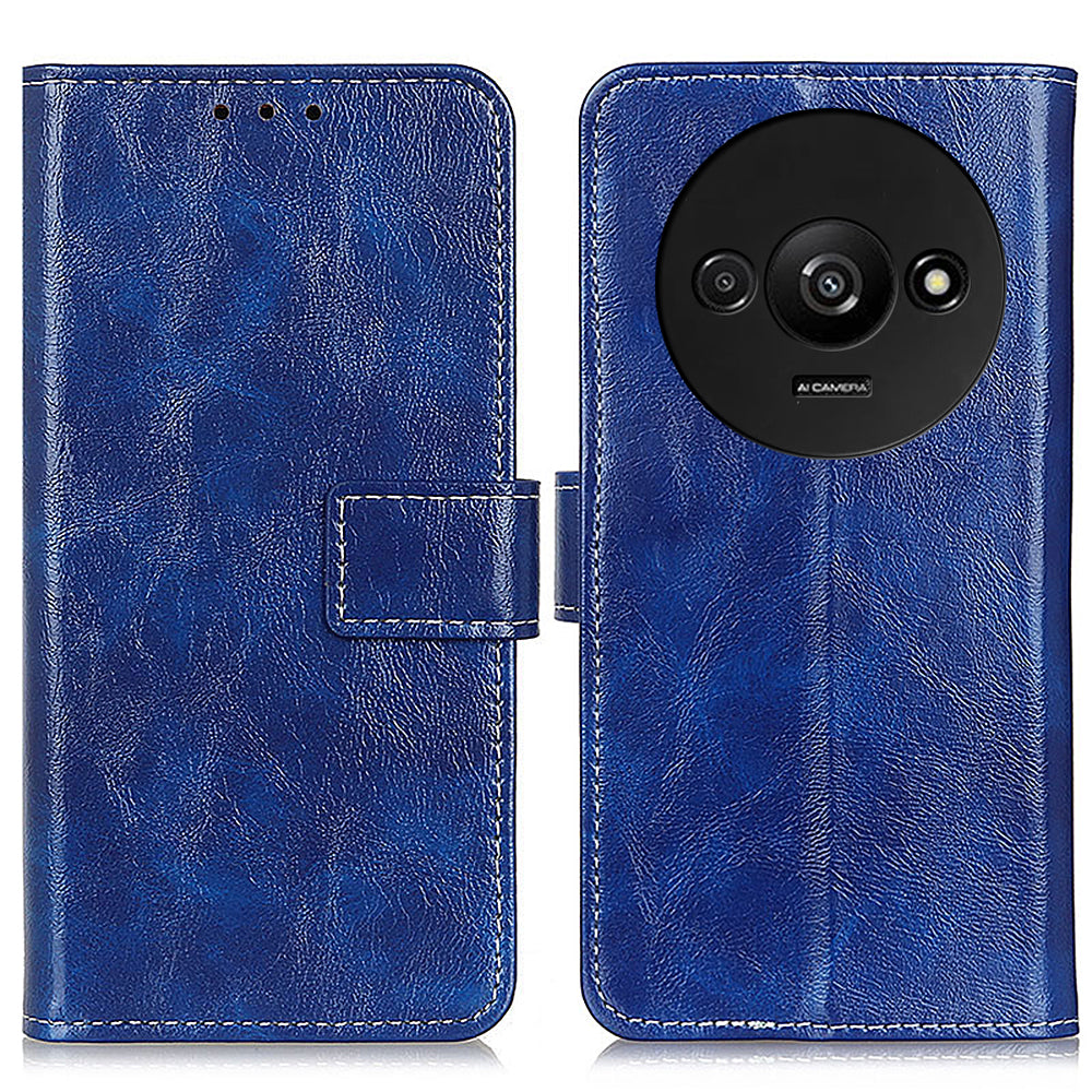 For Xiaomi Redmi A3 / Poco C61 4G PU Leather Case Cell Phone Back Cover Retro Phone Shell