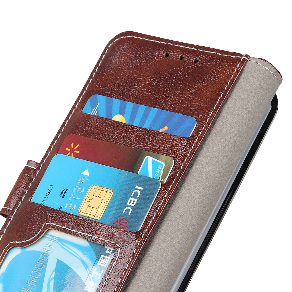 For Motorola Moto G34 5G Drop Resistant Case Retro PU Leather Wallet Stand Phone Cover