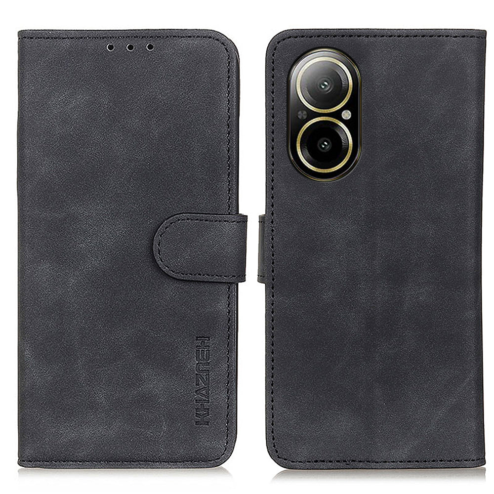 KHAZNEH For Realme C67 4G Phone Case Retro PU Leather Wallet Fall Protection Cover