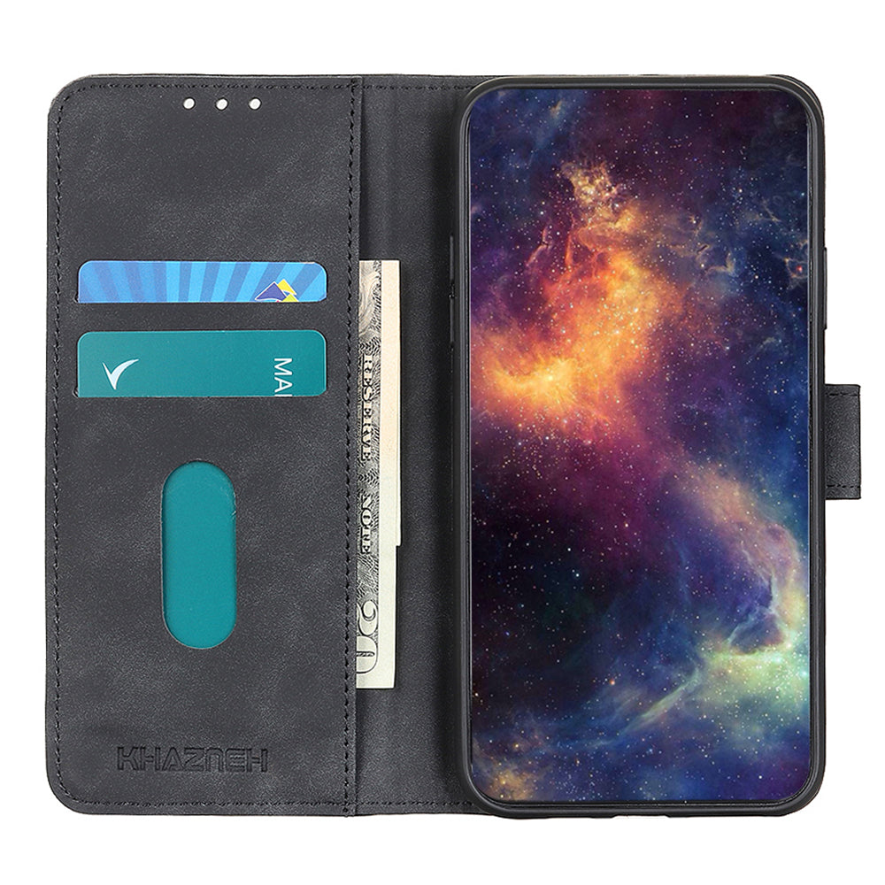 KHAZNEH For Realme C67 4G Phone Case Retro PU Leather Wallet Fall Protection Cover