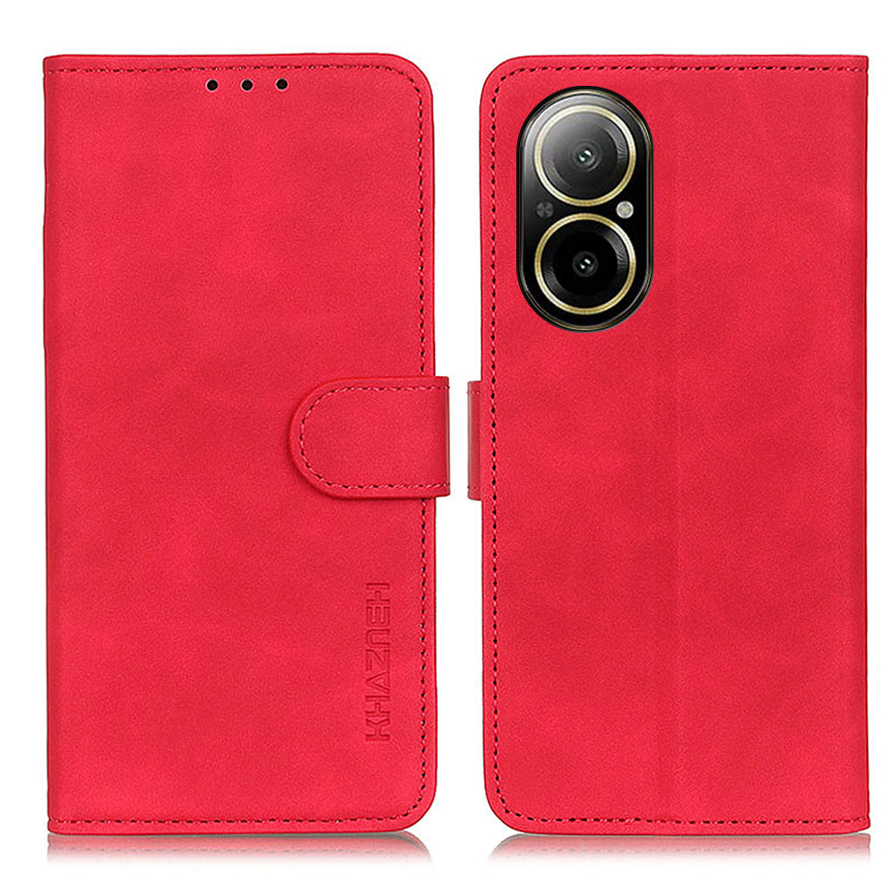 KHAZNEH For Realme C67 4G Phone Case Retro PU Leather Wallet Fall Protection Cover