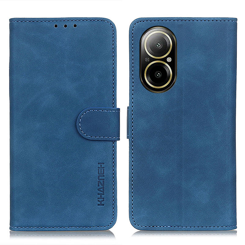 KHAZNEH For Realme C67 4G Phone Case Retro PU Leather Wallet Fall Protection Cover