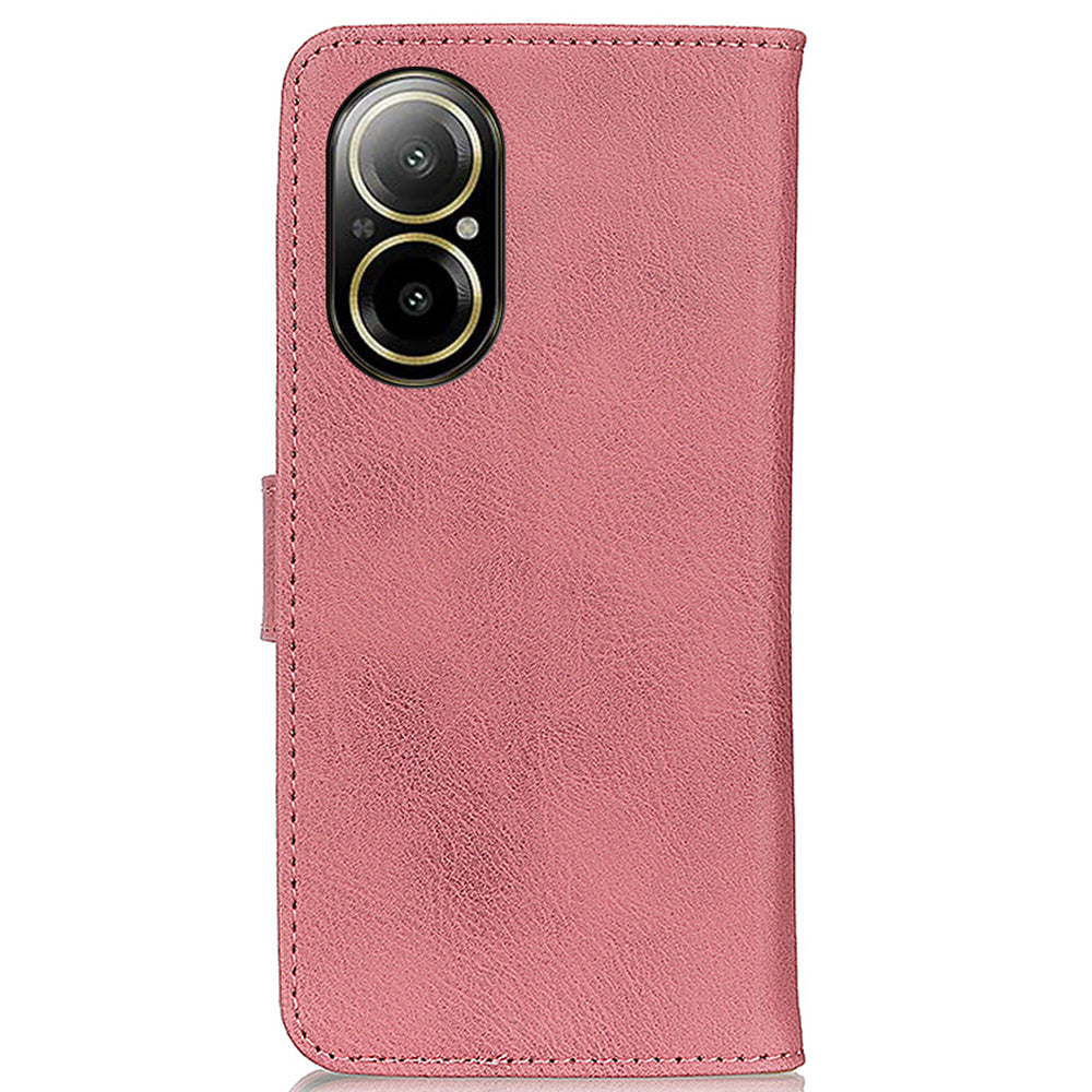 KHAZNEH For Realme C67 4G Phone Case Cowhide Texture Leather Wallet Drop-proof Cover