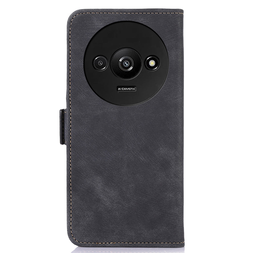 ABEEL For Xiaomi Redmi A3 / Poco C61 4G Case Phone Protective Cover Retro Texture PU Leather Wallet Stand Phone Shell