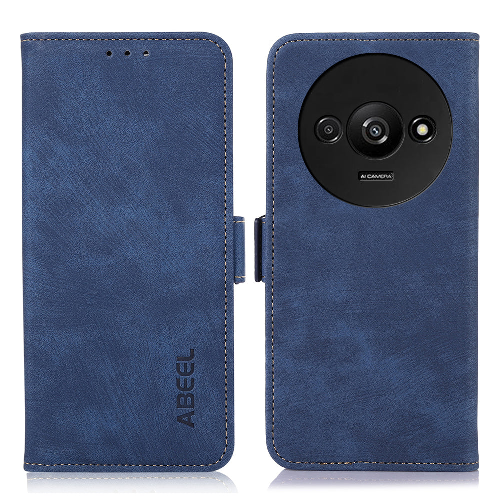 ABEEL For Xiaomi Redmi A3 / Poco C61 4G Case Phone Protective Cover Retro Texture PU Leather Wallet Stand Phone Shell