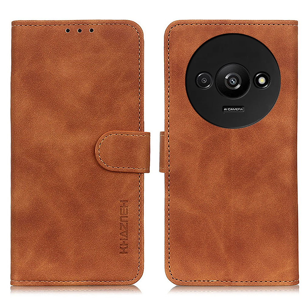 KHAZNEH For Xiaomi Redmi A3 / Poco C61 4G Shockproof Case Retro PU Leather Wallet Stand Phone Cover