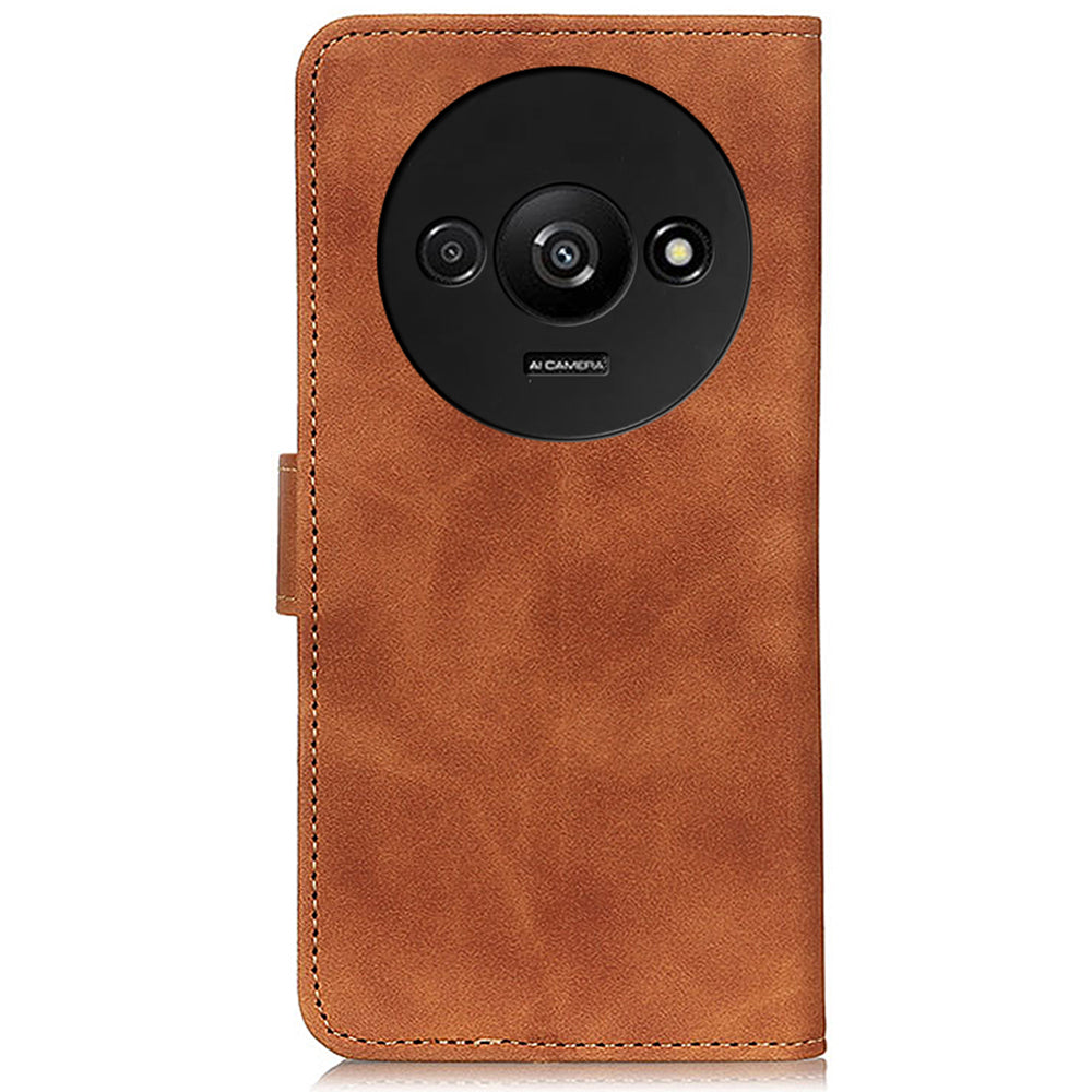 KHAZNEH For Xiaomi Redmi A3 / Poco C61 4G Shockproof Case Retro PU Leather Wallet Stand Phone Cover