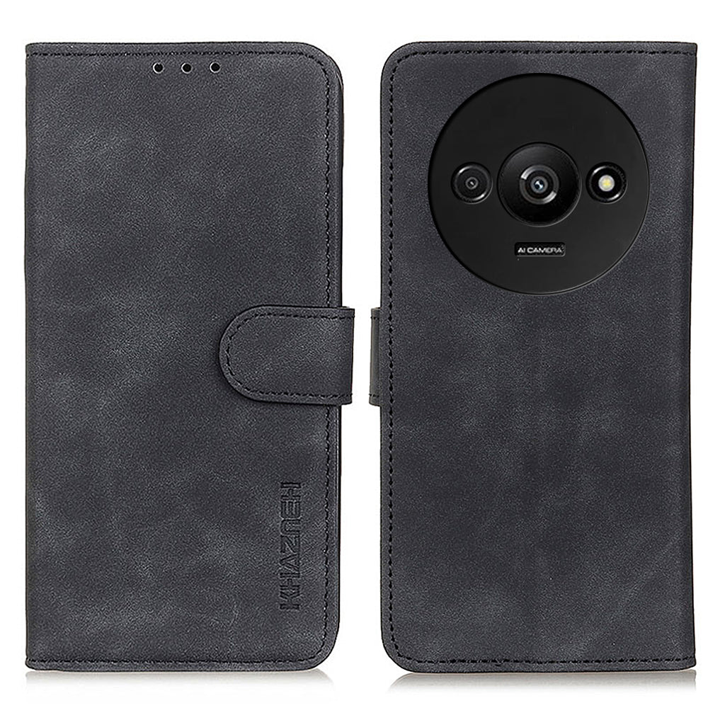 KHAZNEH For Xiaomi Redmi A3 / Poco C61 4G Shockproof Case Retro PU Leather Wallet Stand Phone Cover