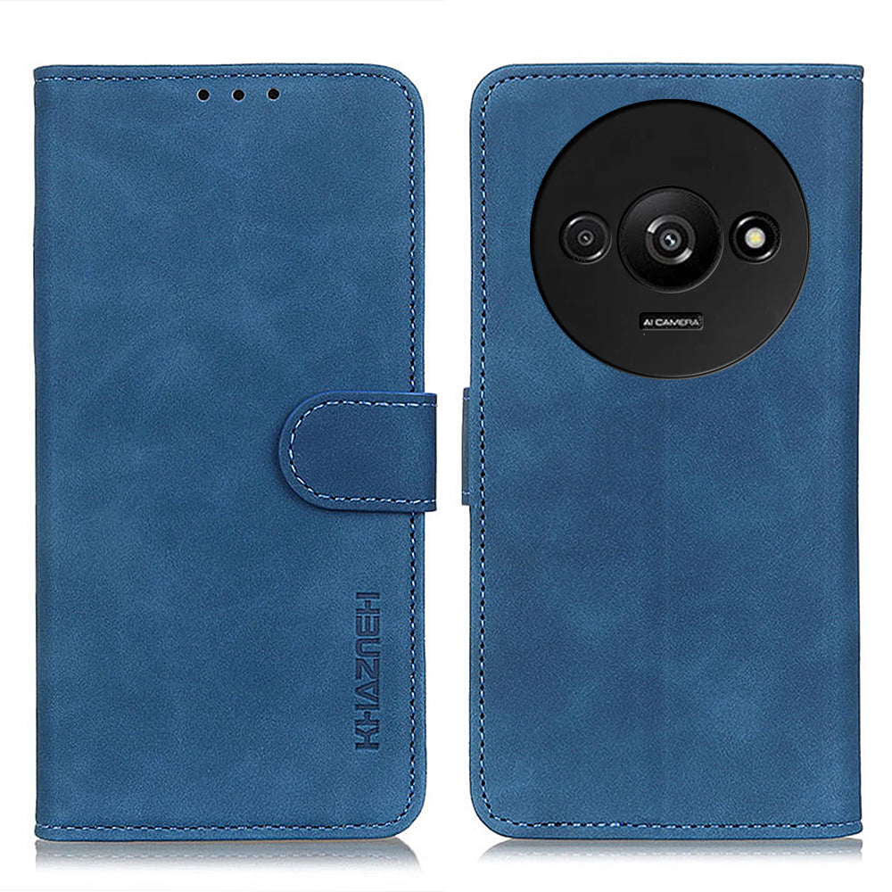 KHAZNEH For Xiaomi Redmi A3 / Poco C61 4G Shockproof Case Retro PU Leather Wallet Stand Phone Cover
