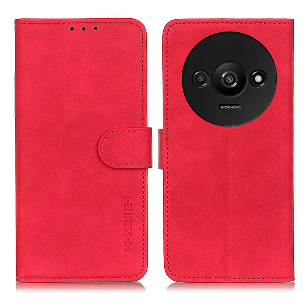KHAZNEH For Xiaomi Redmi A3 / Poco C61 4G Shockproof Case Retro PU Leather Wallet Stand Phone Cover