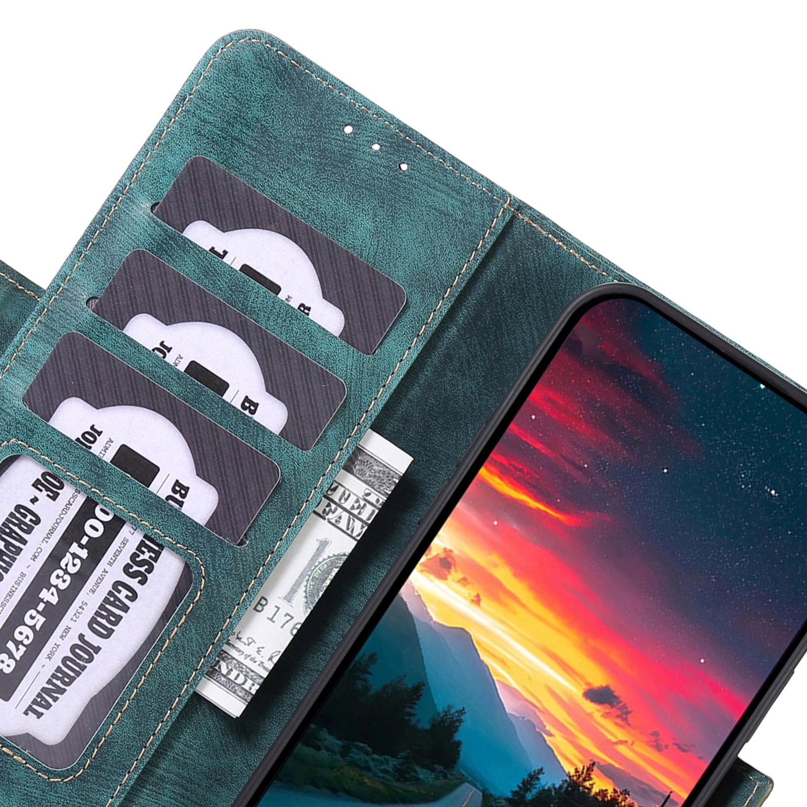 ABEEL For Motorola Moto G34 5G Case Retro Texture Leather Wallet Stand Cell Phone Cover