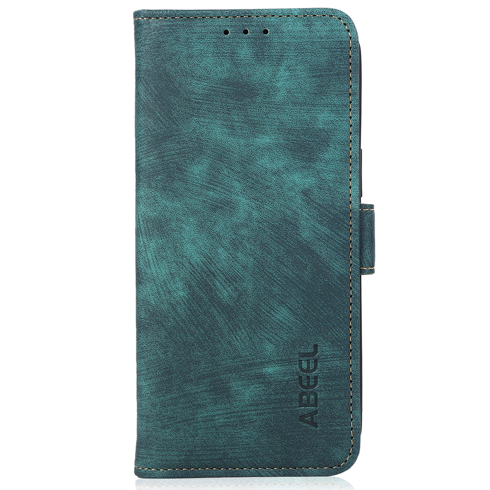 ABEEL For Motorola Moto G34 5G Case Retro Texture Leather Wallet Stand Cell Phone Cover