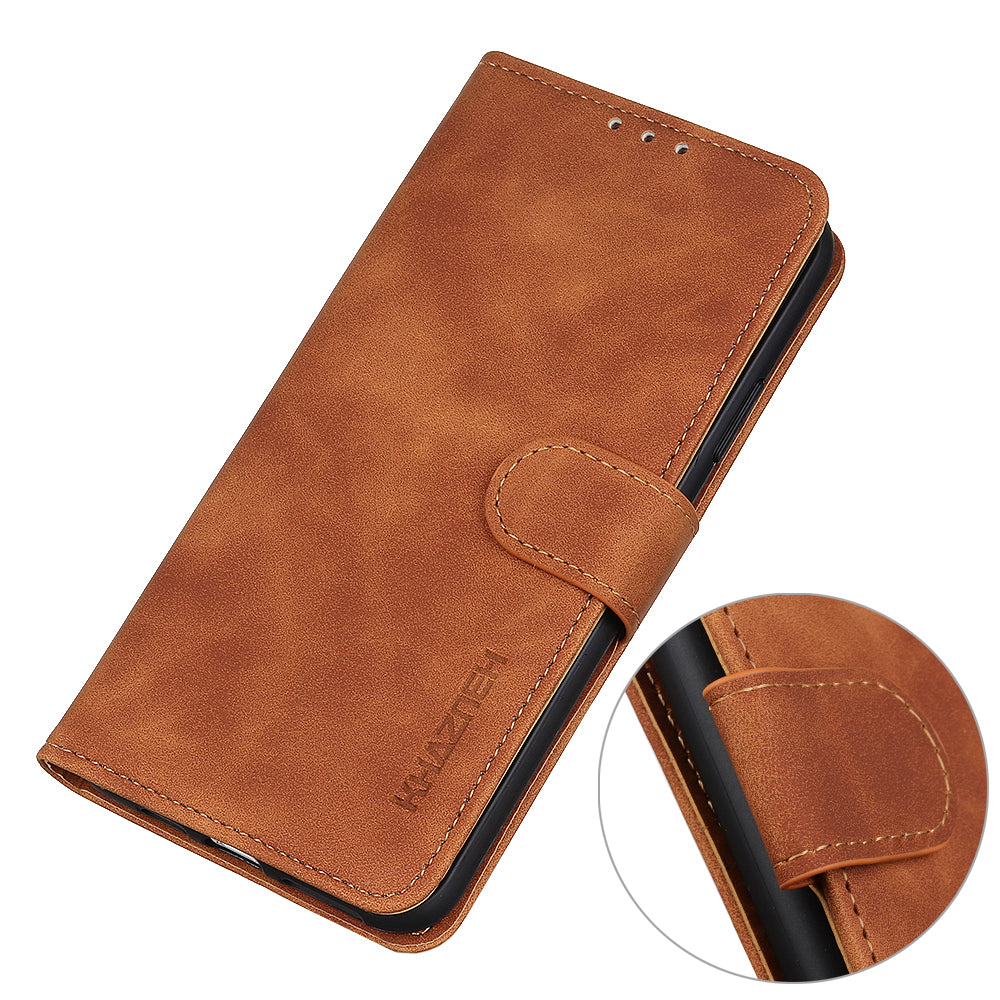 KHAZNEH For Motorola Moto G34 5G Case Retro PU Leather Phone Cover with Viewing Stand