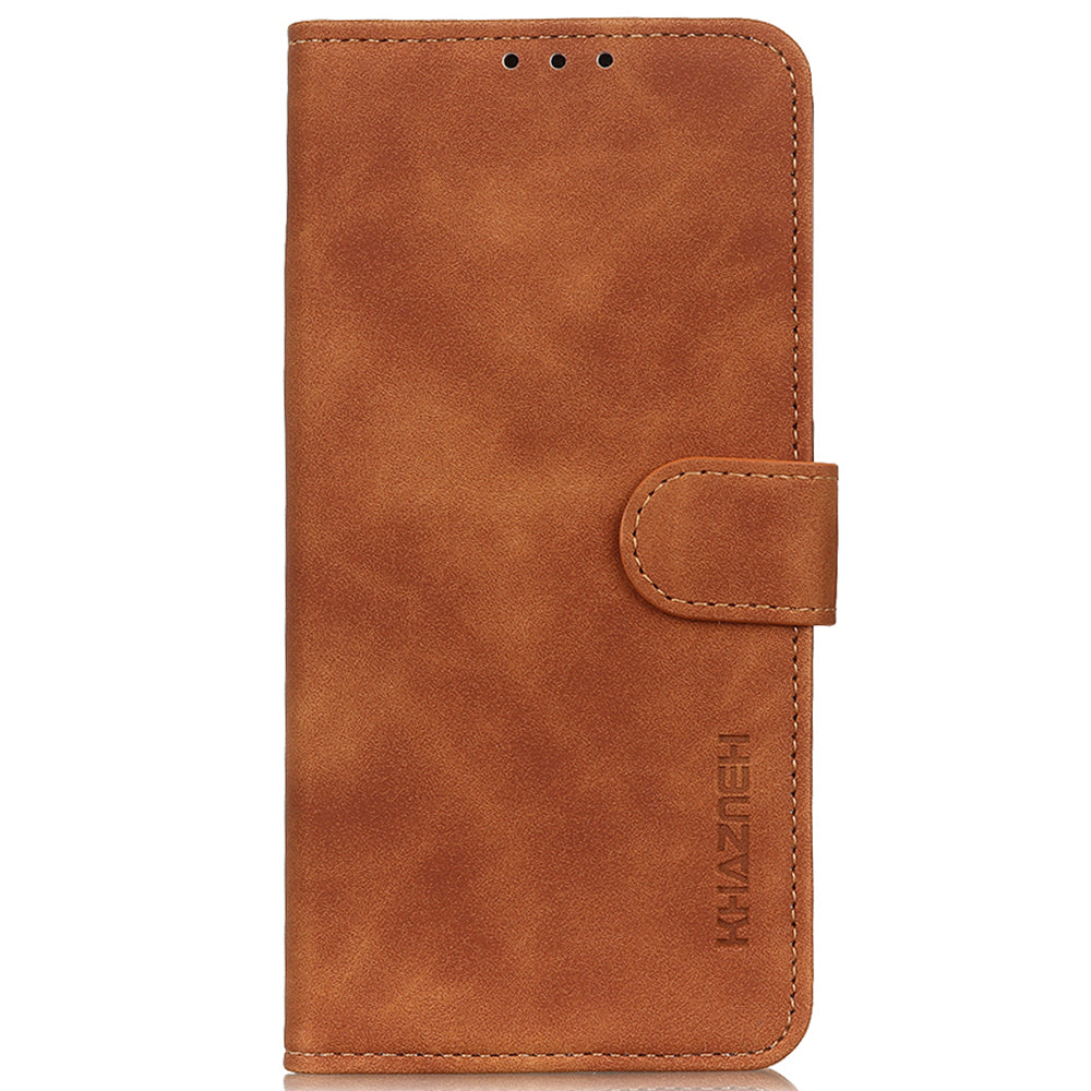KHAZNEH For Motorola Moto G34 5G Case Retro PU Leather Phone Cover with Viewing Stand
