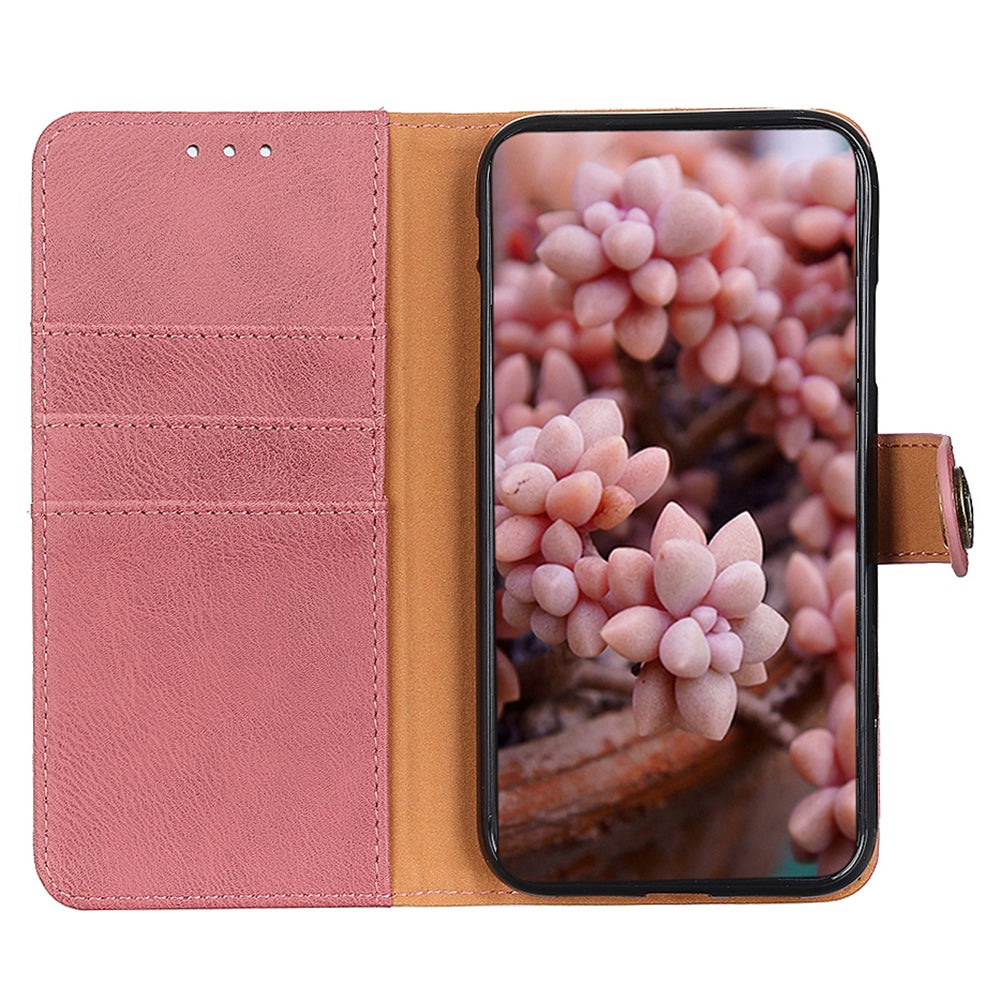 KHAZNEH For Motorola Moto G34 5G Cell Phone Case Cowhide Texture Leather Wallet Cover