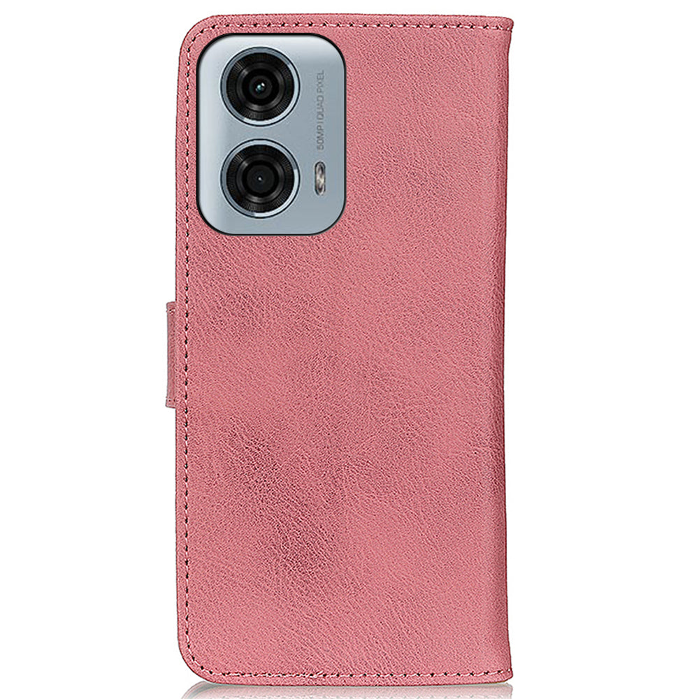 KHAZNEH For Motorola Moto G34 5G Cell Phone Case Cowhide Texture Leather Wallet Cover