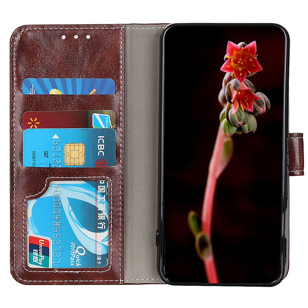 For Motorola Moto G24 Power Anti-Scratch Wallet Phone Stand Case Retro Crazy Horse Texture PU Leather Cover