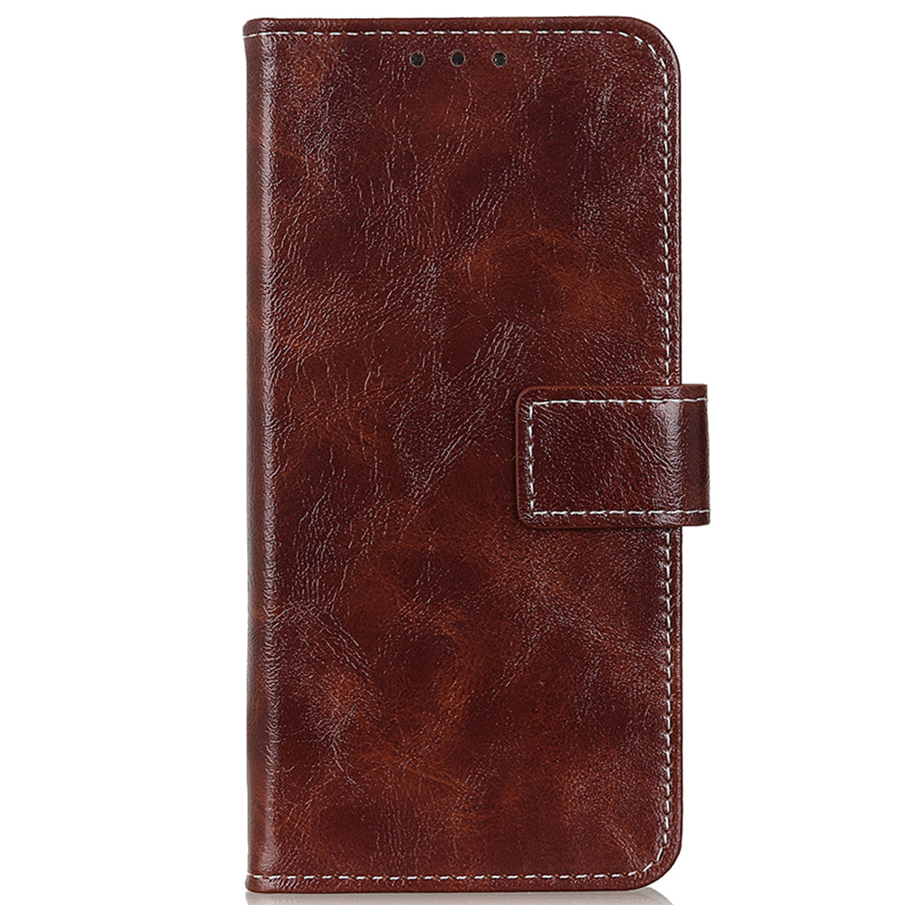 For Motorola Moto G24 Power Anti-Scratch Wallet Phone Stand Case Retro Crazy Horse Texture PU Leather Cover