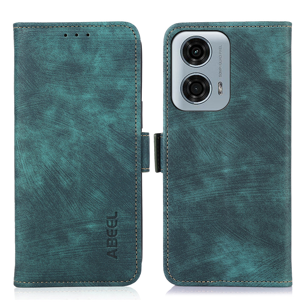 ABEEL For Motorola Moto G24 Power Phone Case Side Magnetic Clasp Anti-fall Leather Cover
