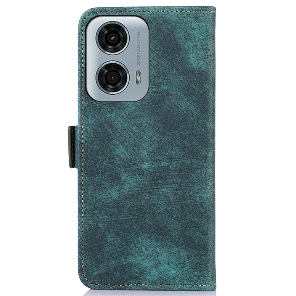 ABEEL For Motorola Moto G24 Power Phone Case Side Magnetic Clasp Anti-fall Leather Cover