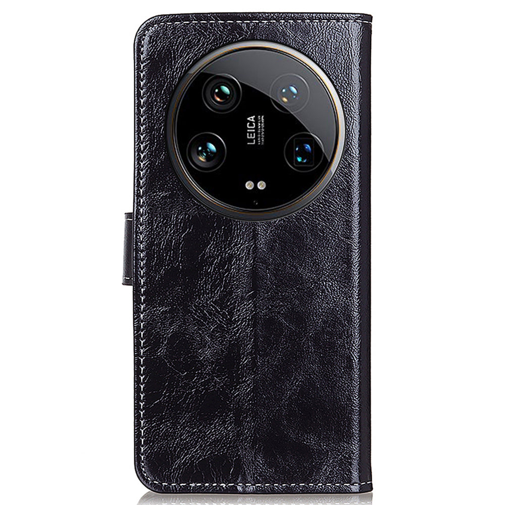 For Xiaomi 14 Ultra Drop Resistant Wallet Case Retro PU Leather Phone Cover