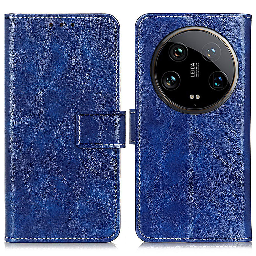 For Xiaomi 14 Ultra Drop Resistant Wallet Case Retro PU Leather Phone Cover