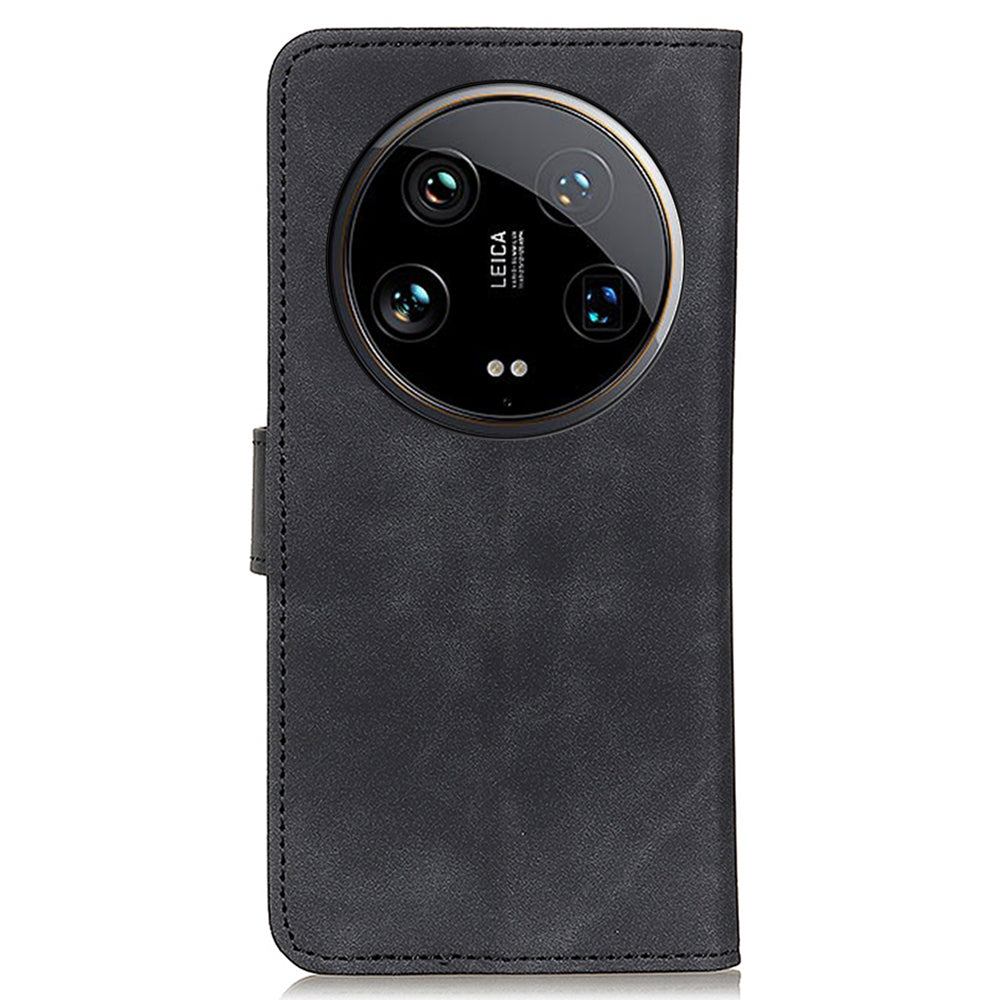 KHAZNEH For Xiaomi 14 Ultra Case Retro PU Leather Wallet Bump Proof Phone Cover