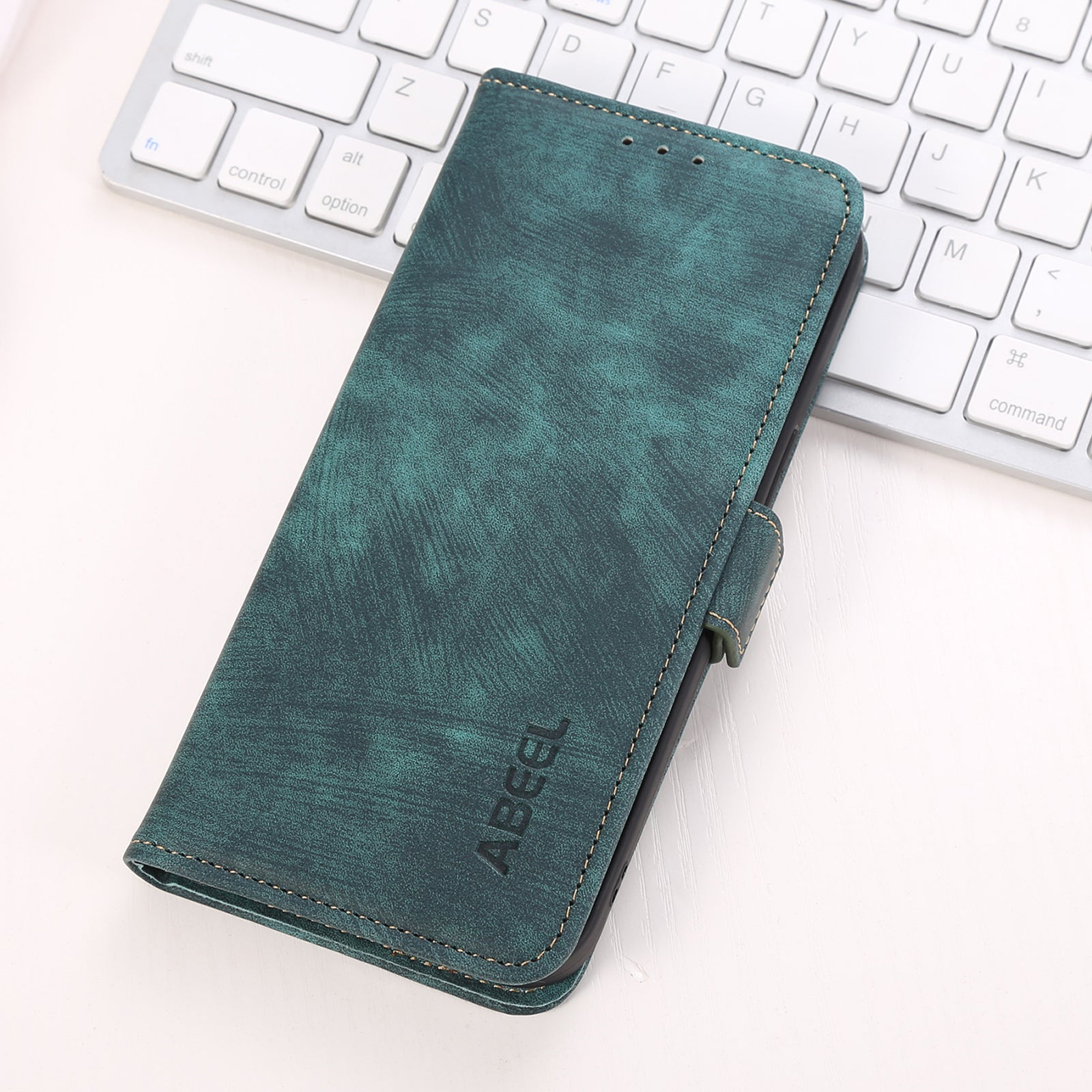 ABEEL For Motorola Moto G24 4G / G04 4G Retro PU Leather+TPU Cell Phone Case Anti-scratch Phone Stand Cover