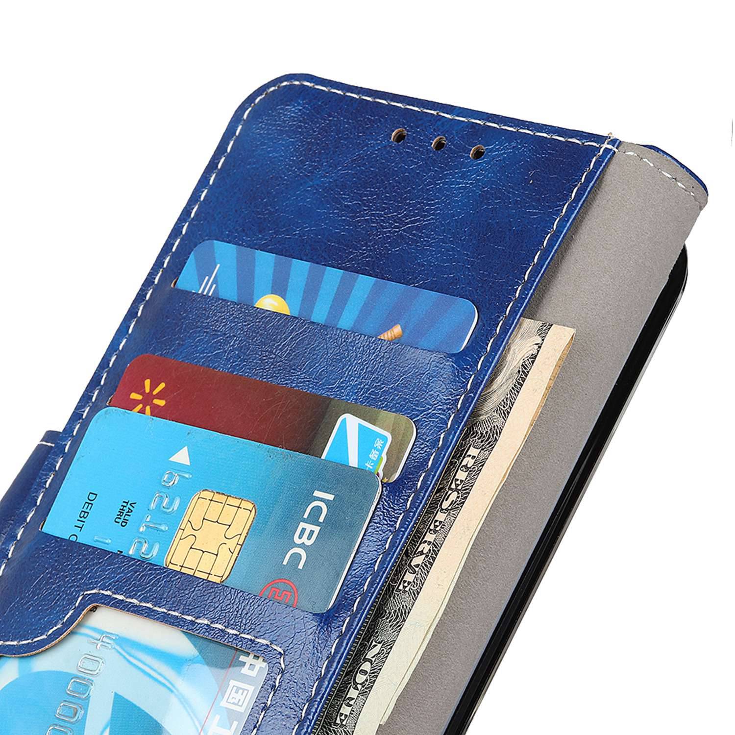 PU Leather Phone Cover for Motorola Moto G04 4G / G24 4G Retro Crazy Horse Texture Wallet Phone Stand Case