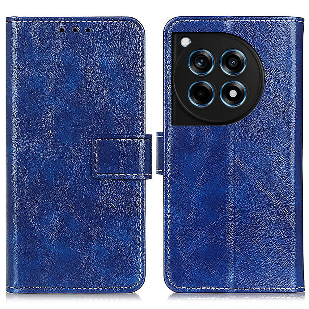 For OnePlus 12R 5G / Ace 3 5G Wallet Case Retro PU Leather Cell Phone Shell