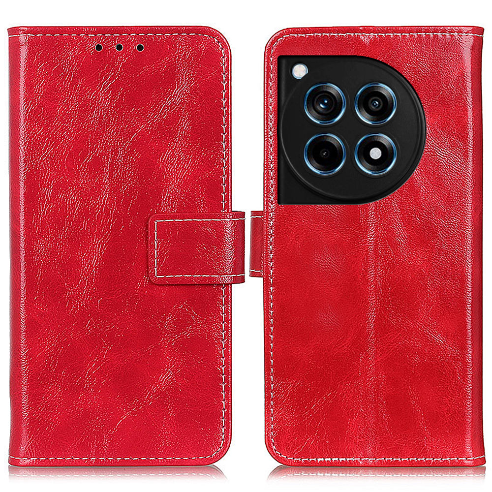 For OnePlus 12R 5G / Ace 3 5G Wallet Case Retro PU Leather Cell Phone Shell