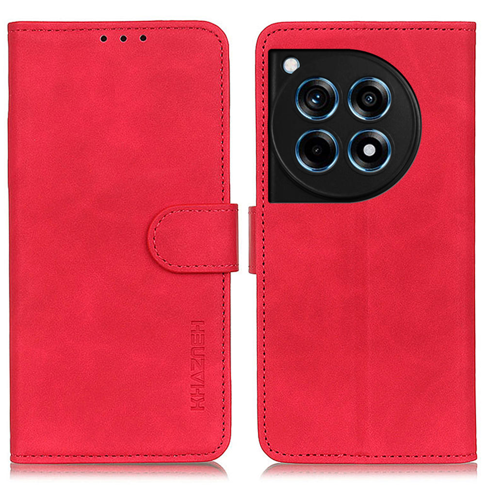 KHAZNEH For OnePlus 12R 5G / Ace 3 5G Case Retro PU Leather Wallet Stand Phone Protection Cover