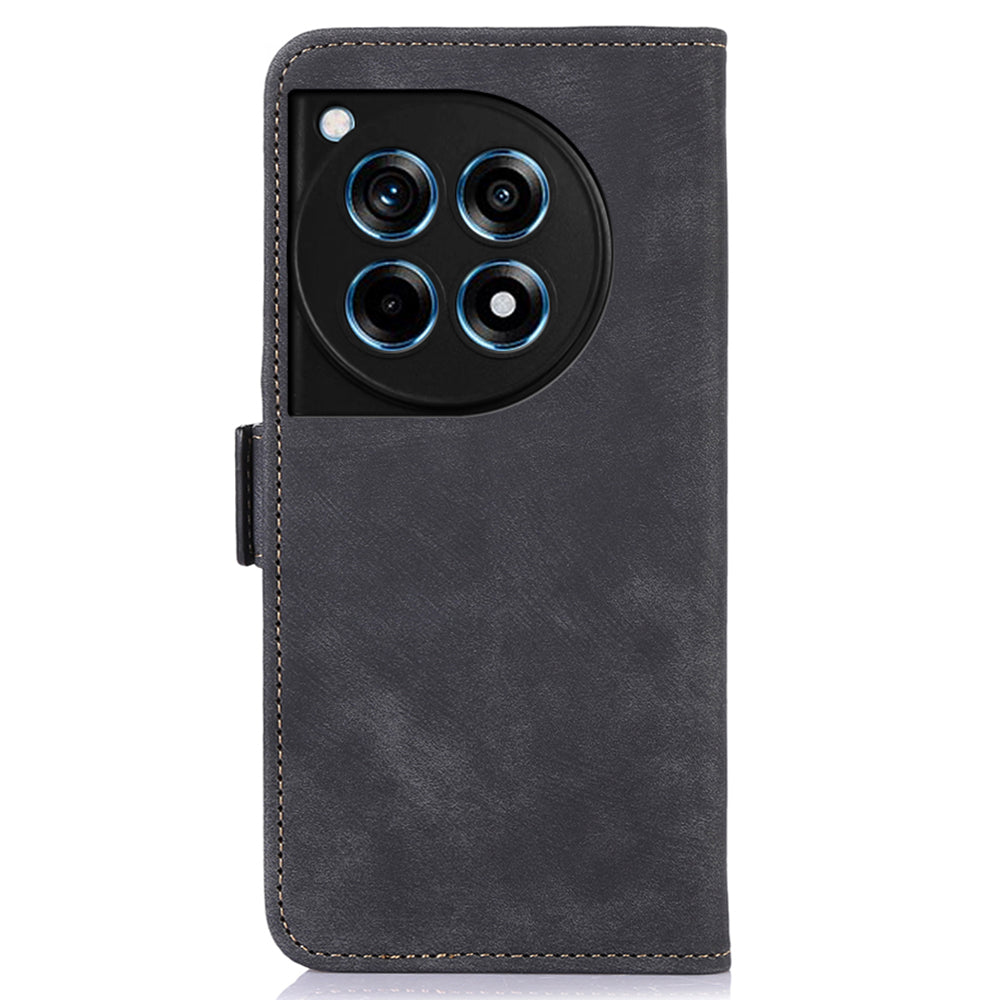 ABEEL For OnePlus 12R 5G / Ace 3 5G Cell Phone Back Cover PU Leather+TPU Wallet Phone Stand