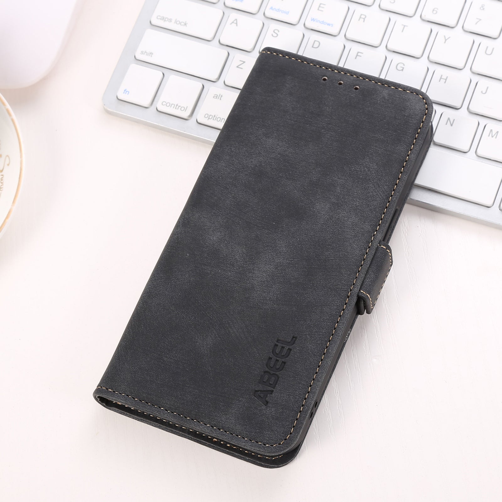 ABEEL For OnePlus 12R 5G / Ace 3 5G Cell Phone Back Cover PU Leather+TPU Wallet Phone Stand