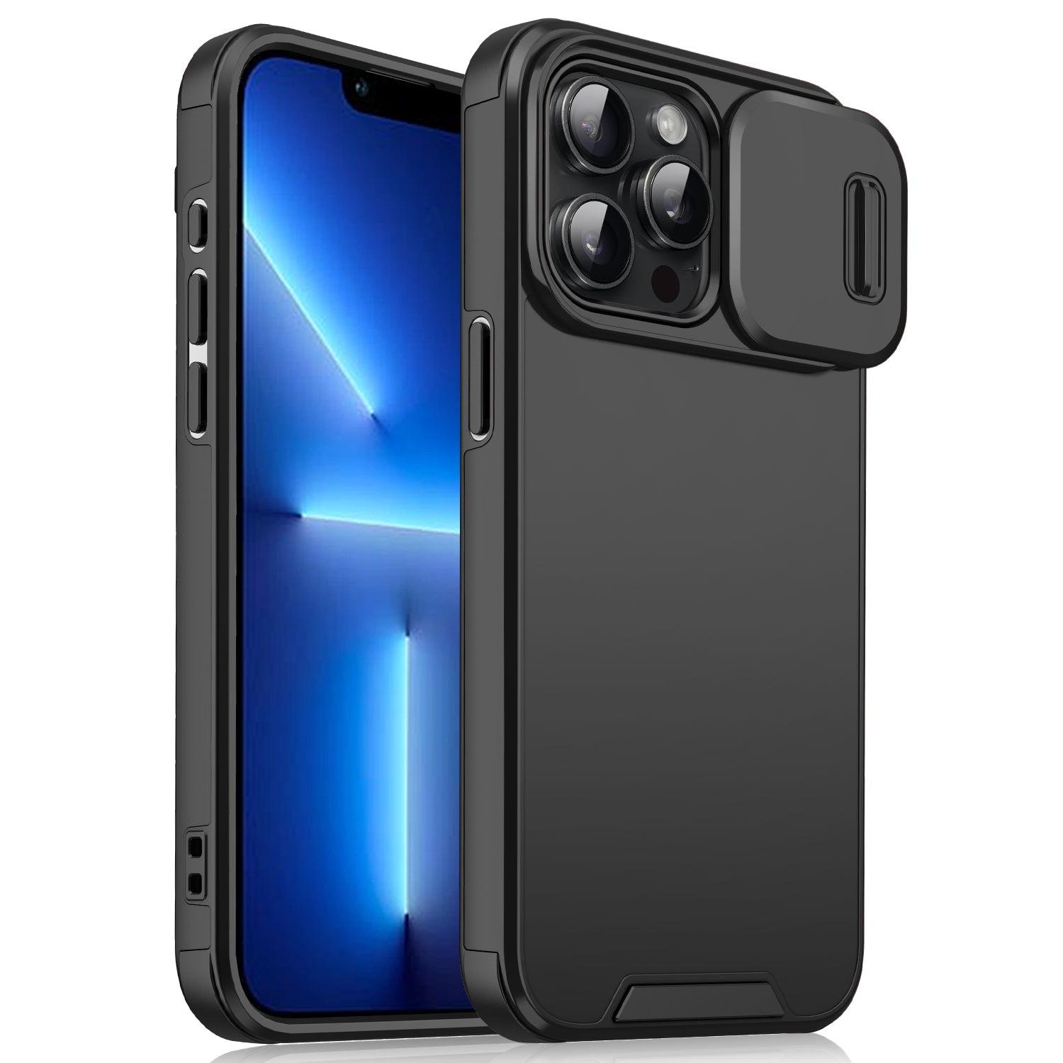 For iPhone 13 Pro Case Slide Camera Cover PC+TPU Hybrid Phone Protector