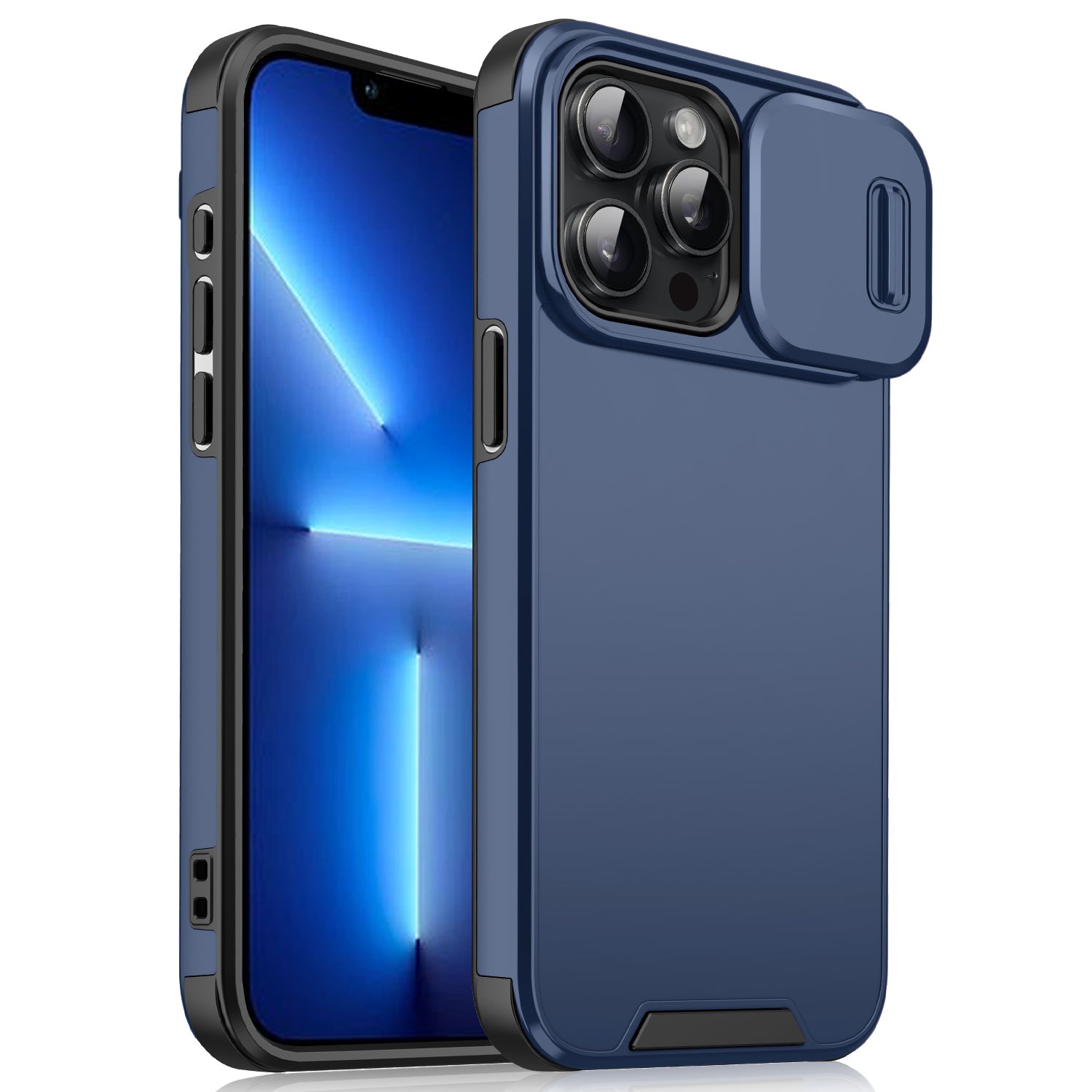 For iPhone 13 Pro Case Slide Camera Cover PC+TPU Hybrid Phone Protector