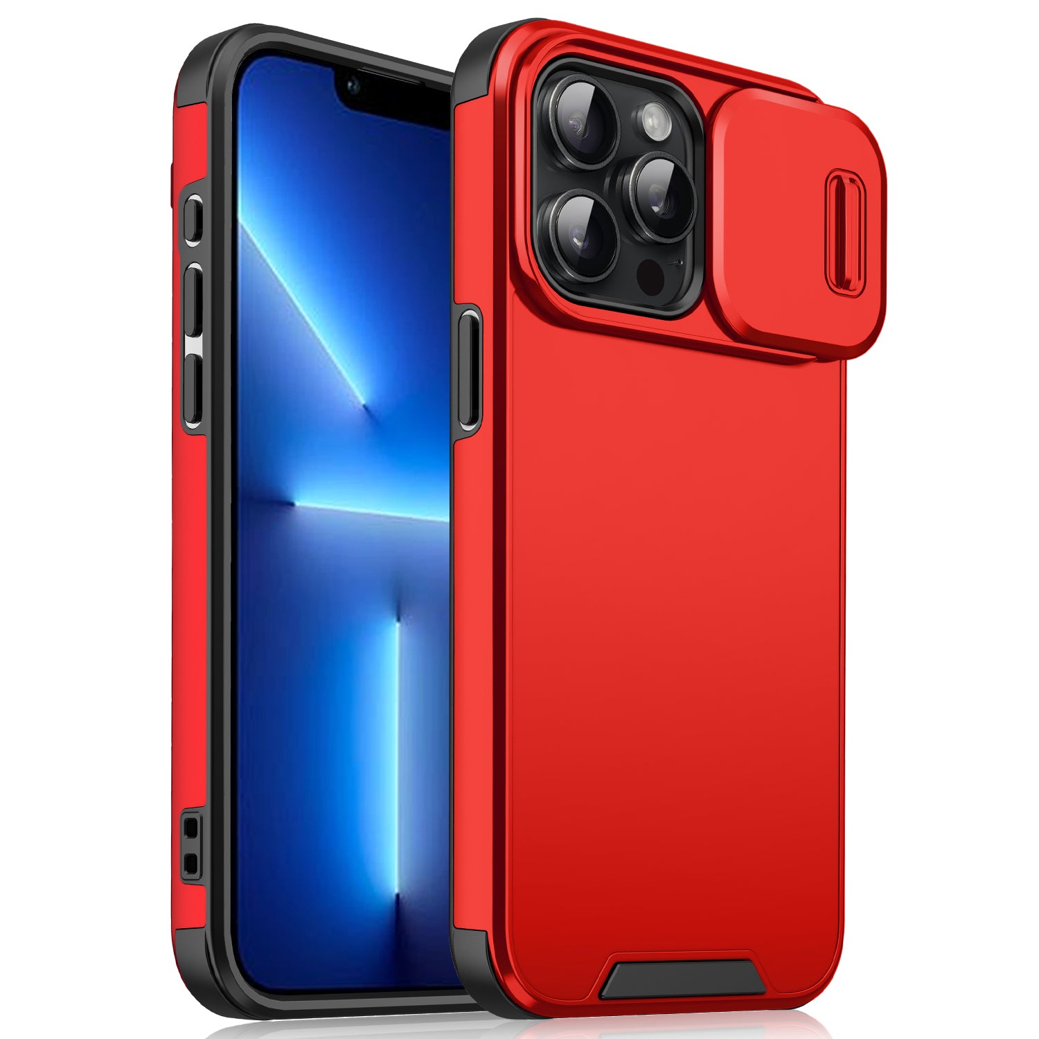 For iPhone 13 Pro Case Slide Camera Cover PC+TPU Hybrid Phone Protector