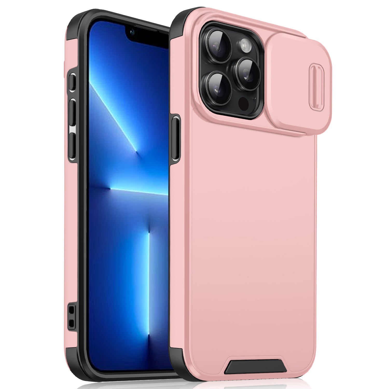 For iPhone 13 Pro Case Slide Camera Cover PC+TPU Hybrid Phone Protector
