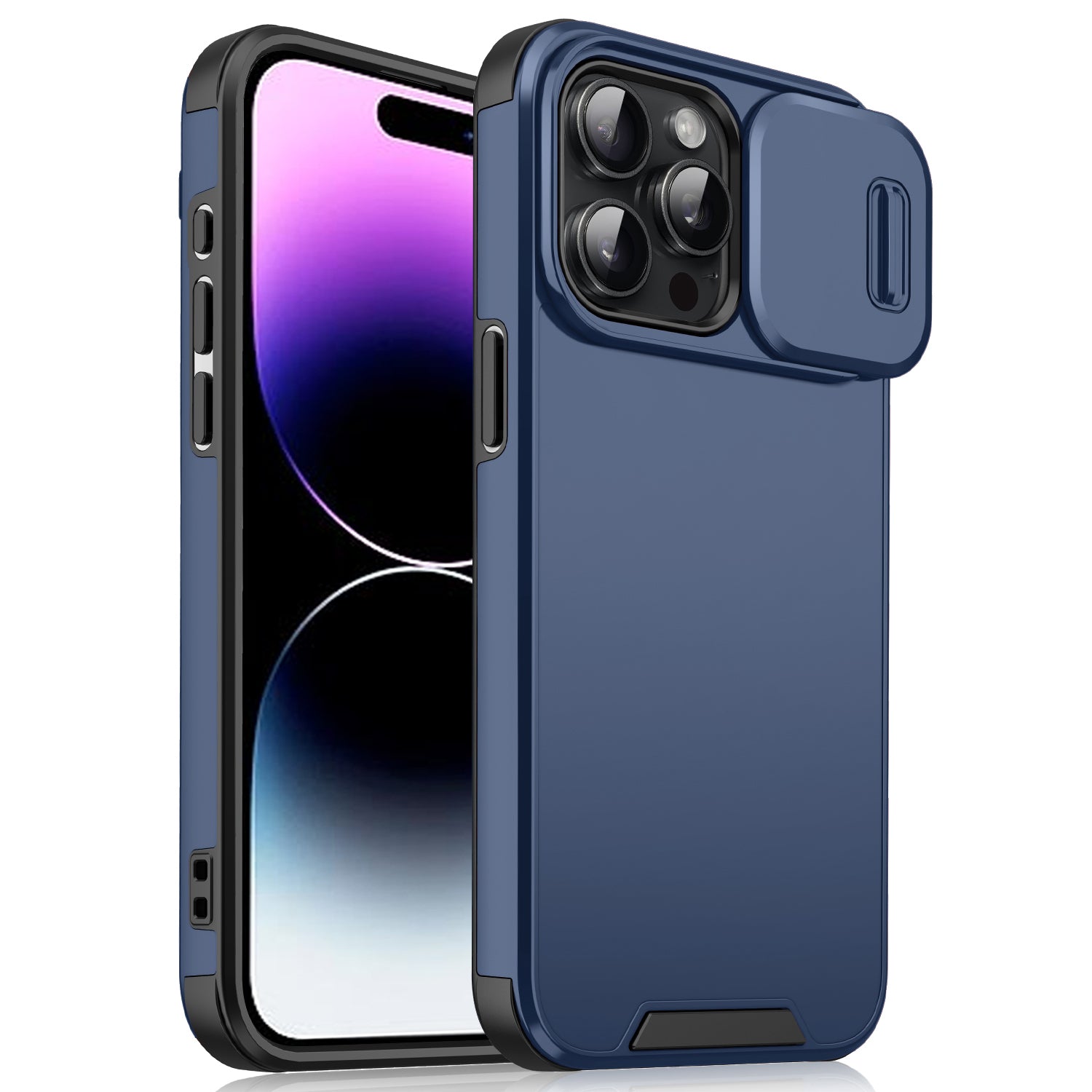 For iPhone 14 Pro Max Case Slide Camera Guard PC+TPU Phone Cover