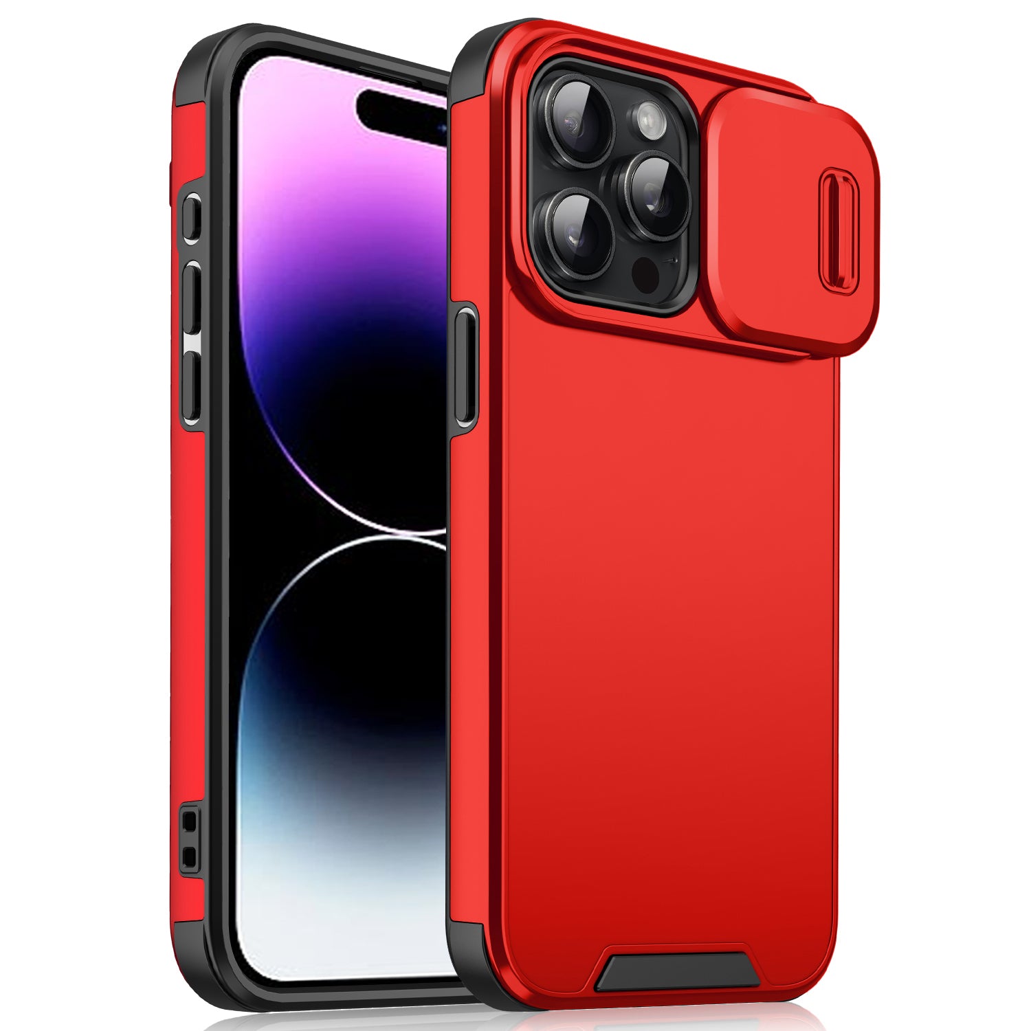 For iPhone 14 Pro Max Case Slide Camera Guard PC+TPU Phone Cover