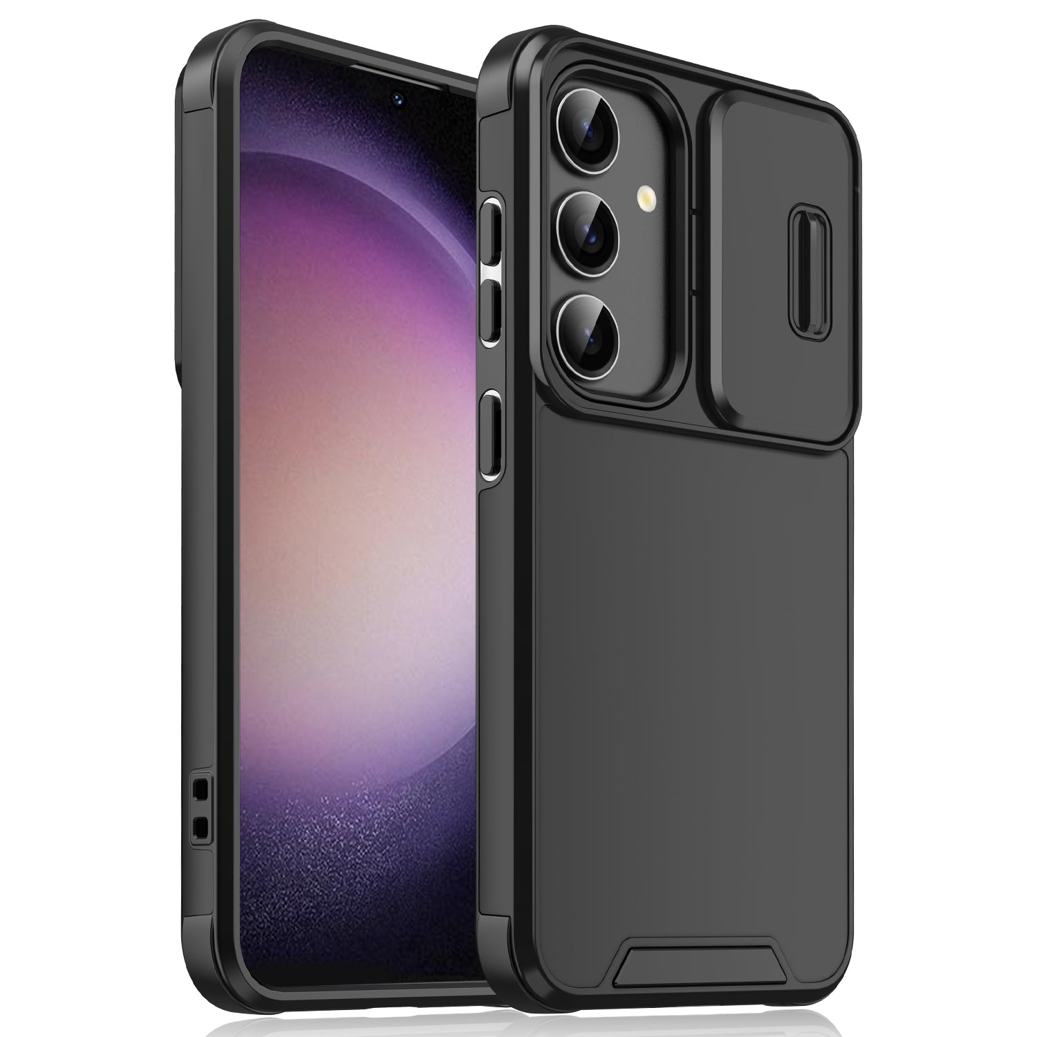 For Samsung Galaxy A15 4G / A15 5G Cell Phone Case Slide Camera Shield PC+TPU Bump Proof Cover