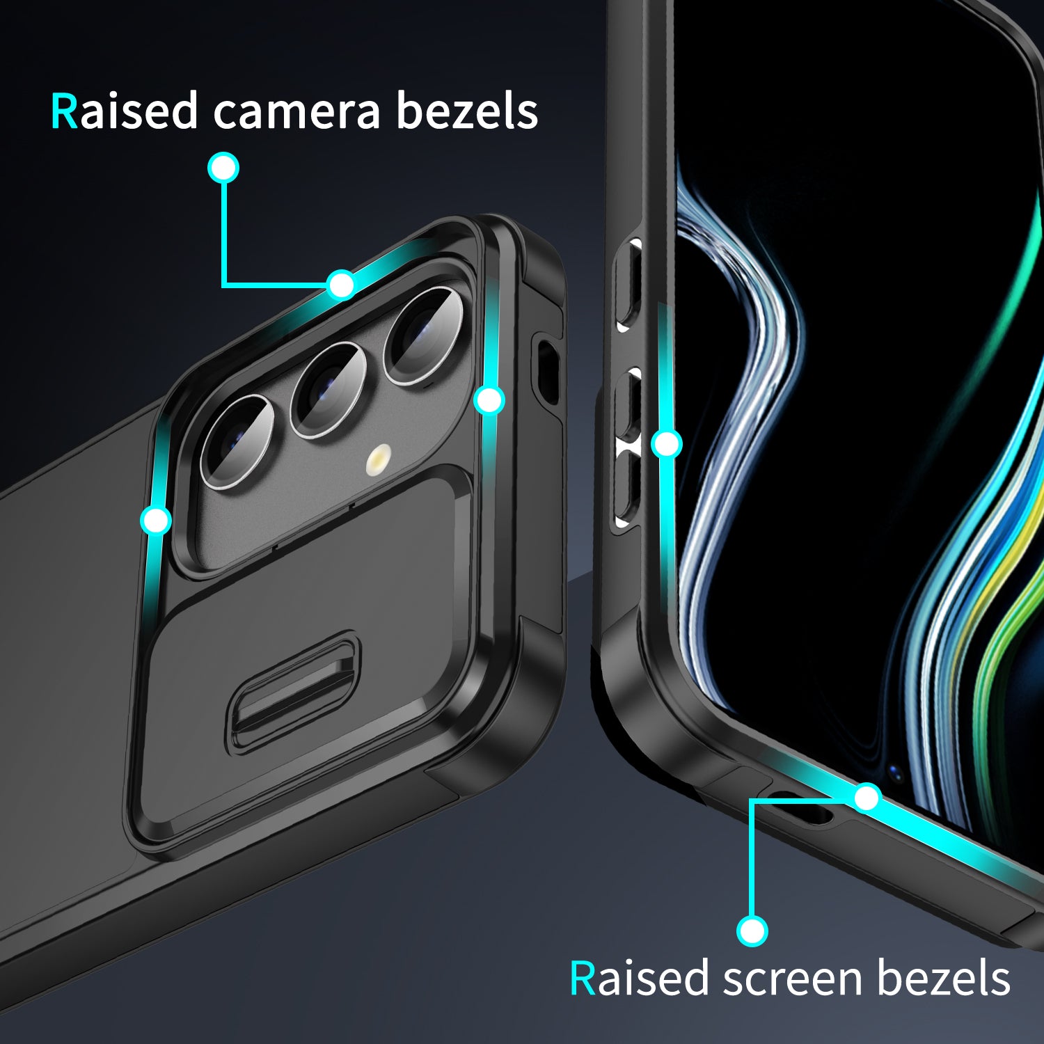 For Samsung Galaxy A15 4G / A15 5G Cell Phone Case Slide Camera Shield PC+TPU Bump Proof Cover