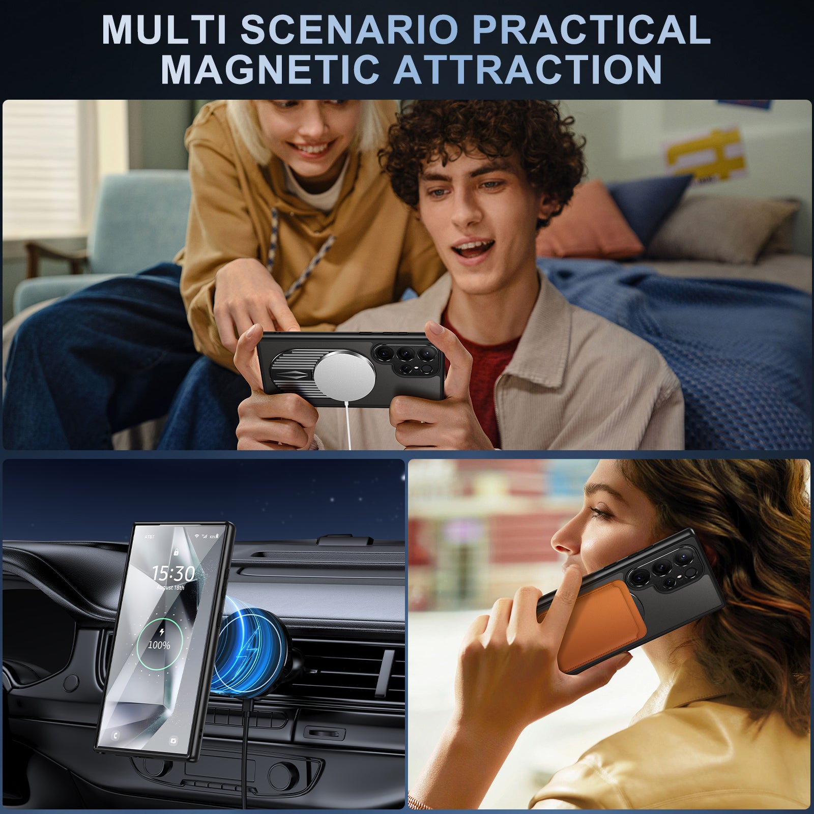 For Samsung Galaxy S22 Ultra 5G Case Graphene Heat Dissipation Phone Case with Aromatherapy Tablet