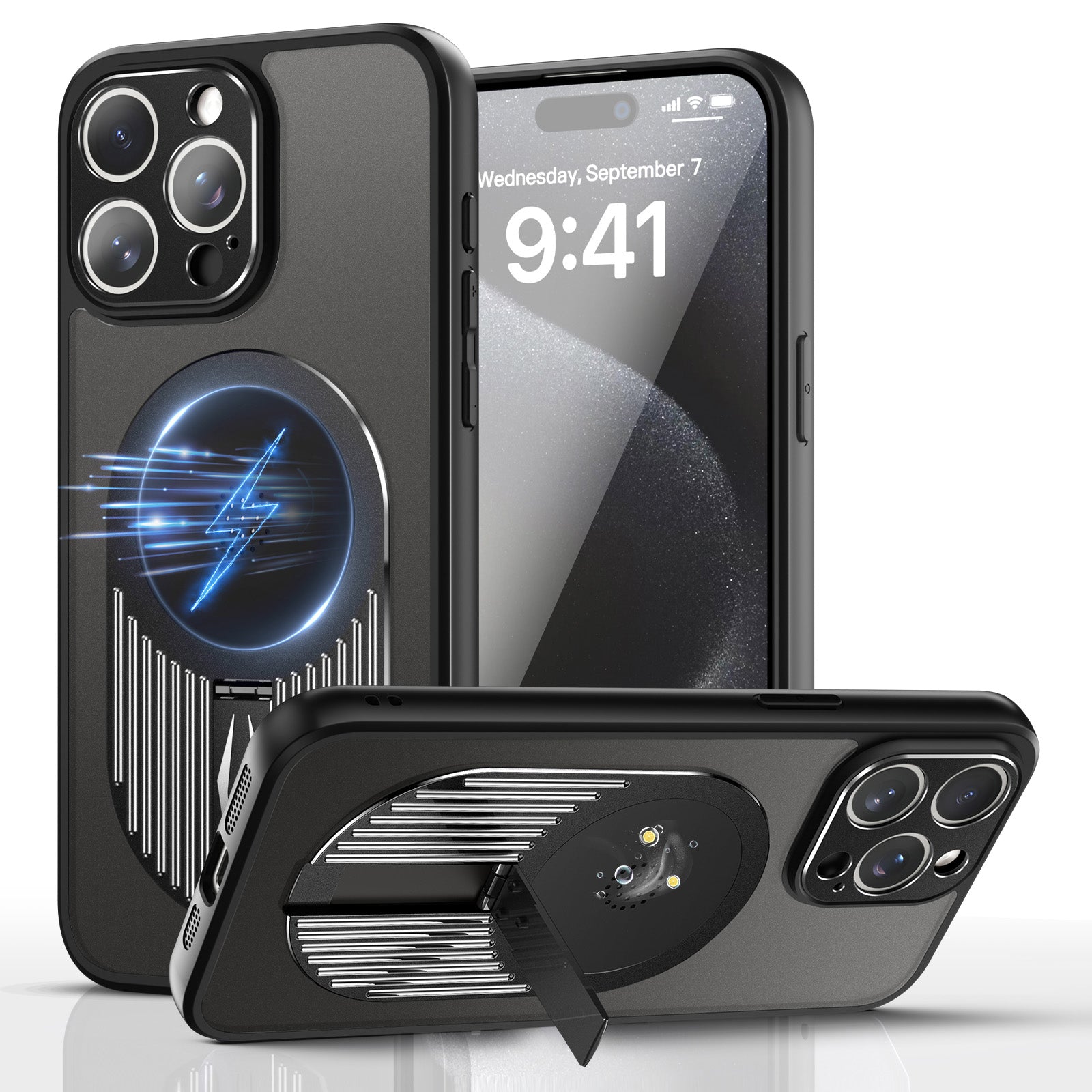 For iPhone 14 Pro Max Magnetic Case Graphene Heat Dissipation Kickstand Cover with Aromatherapy Tablet