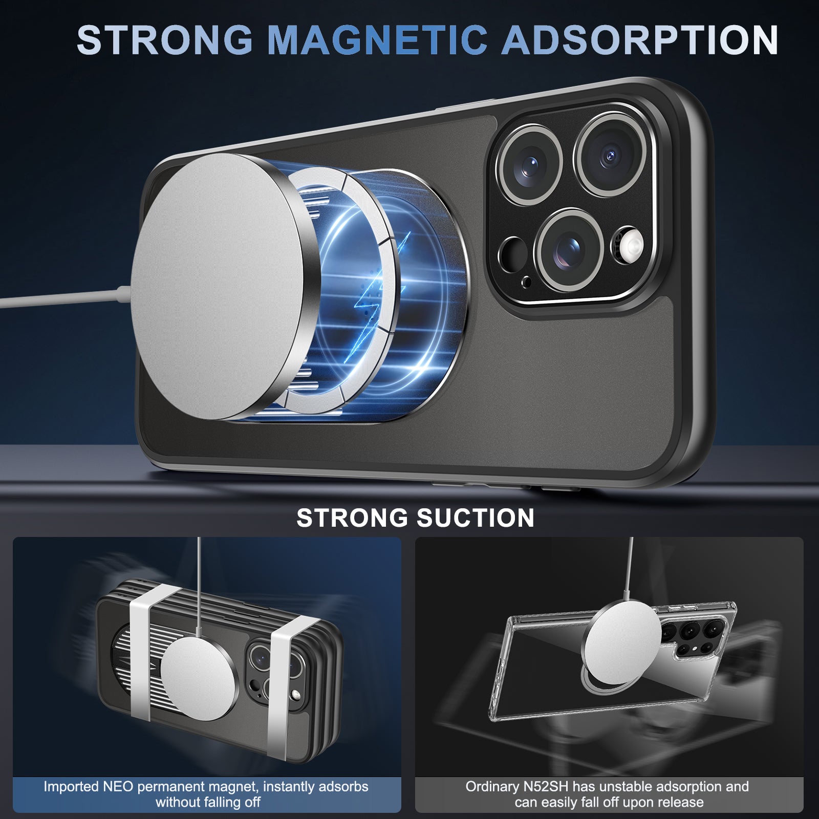 For iPhone 14 Pro Max Magnetic Case Graphene Heat Dissipation Kickstand Cover with Aromatherapy Tablet