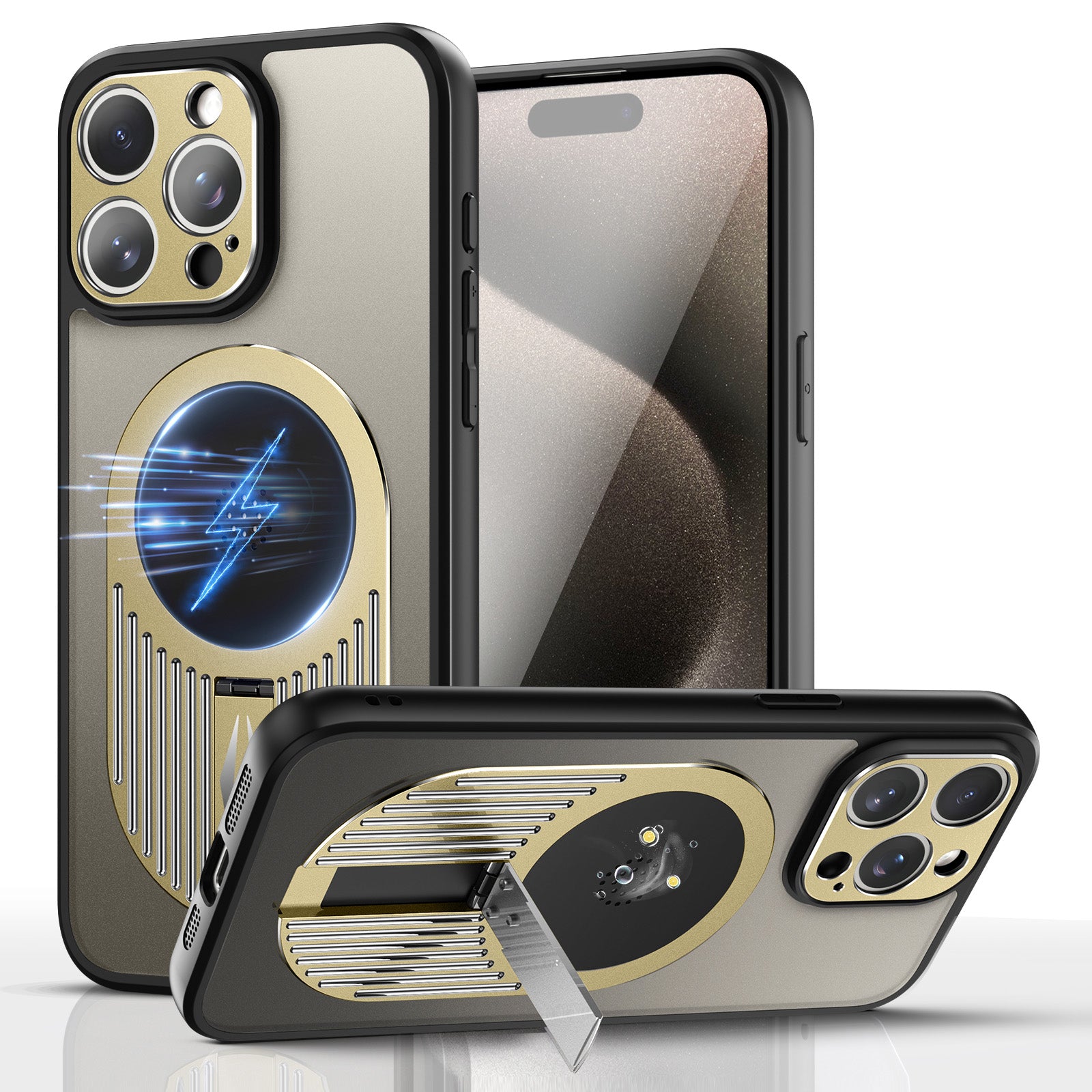 For iPhone 14 Pro Max Magnetic Case Graphene Heat Dissipation Kickstand Cover with Aromatherapy Tablet