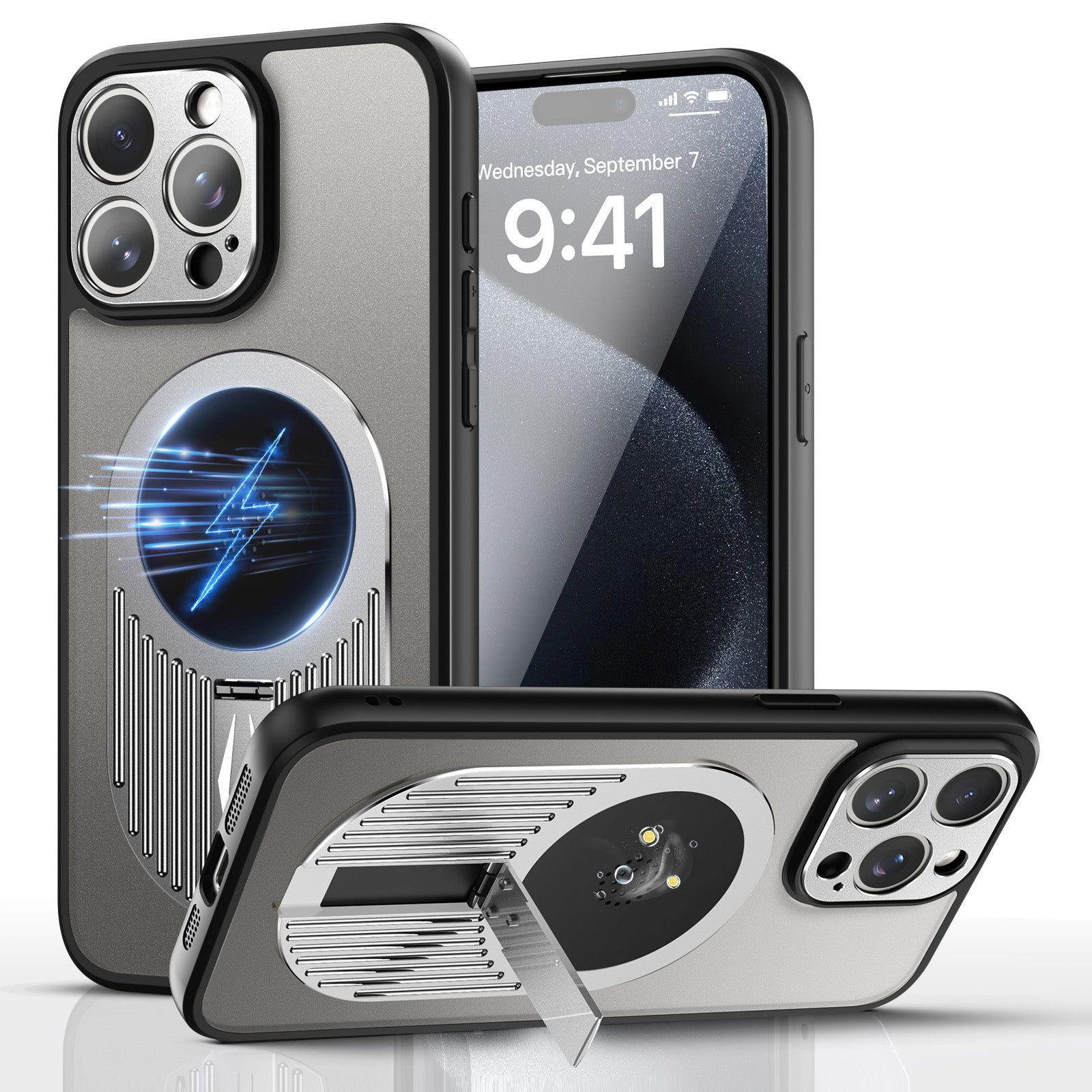 For iPhone 14 Pro Max Magnetic Case Graphene Heat Dissipation Kickstand Cover with Aromatherapy Tablet