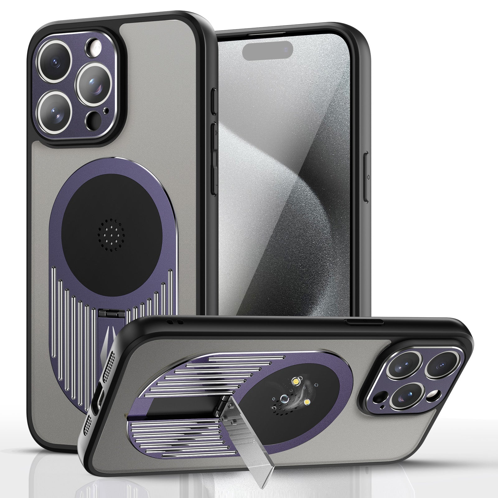 For iPhone 14 Pro Max Magnetic Case Graphene Heat Dissipation Kickstand Cover with Aromatherapy Tablet